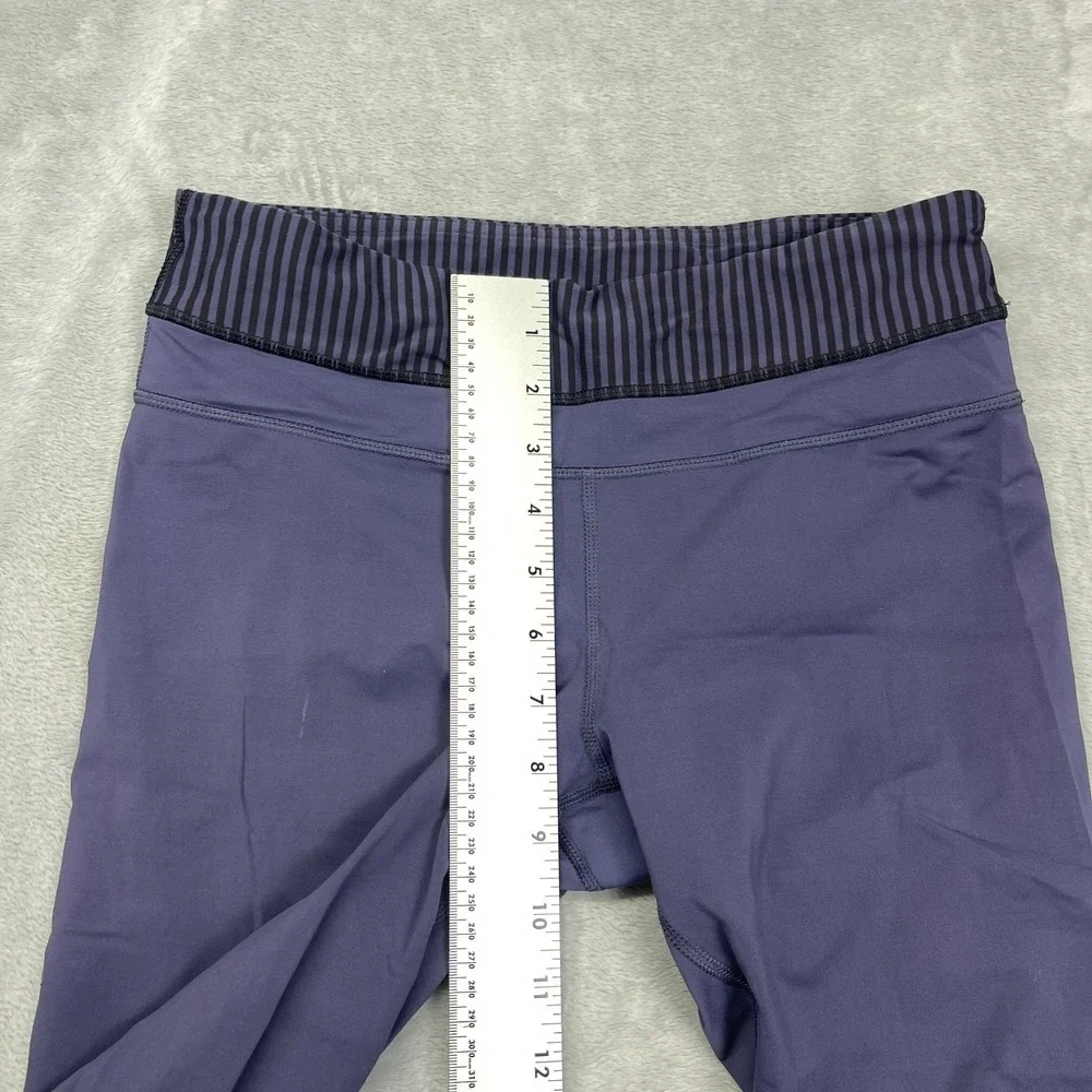 Lululemon Leggings Womens 6 (26/22) Purple Stripe‎ Waistband Run Inspire Crop II